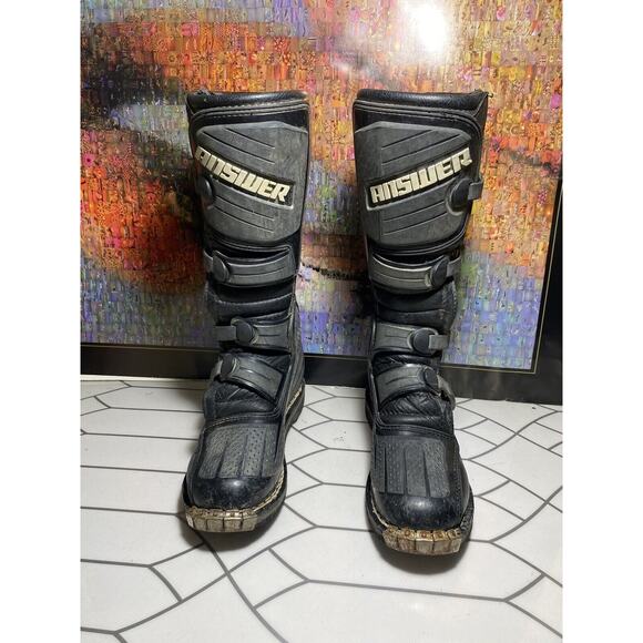 Heavy Duty ANSWER Motorcycle Boots Adult Size 8